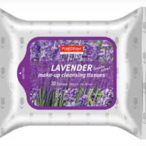 Purederm Make Up Cleansing Tissues Lavender - 30pcs