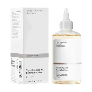 Ordinary Glycolic Acid Toning Solution, 8 Fl Oz Glycolic Acid 7% Toner Gently Exfoliates, Smooths Skin Texture, Improvement Visible Clarity & Also Addressing Uneven Tone, Reveal Radiant Skin
