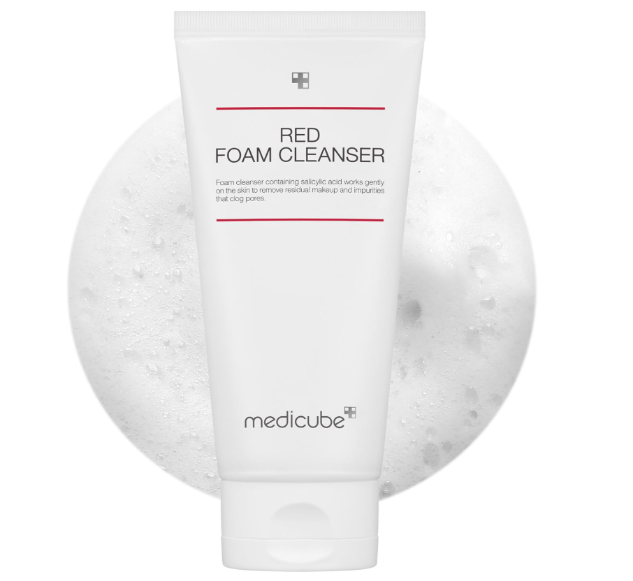 medicube Red Foam Cleanser - Deeply cleanses, remove impurities, control sebum | Korean Skincare | Daily Gentle Cleansing Foam for Sensitive & Troubled Skin - Deep Cleansing & Excess Sebum Control, Korean Skincare 100 ml