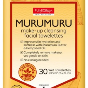 Purederm Murumuru Makeup Cleansing Facial Towelettes 30 s Pack