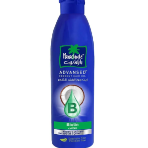 Parachute Advansed Biotin & Coconut Hair Oil , For Healthy & Nourished Hair , Controls Hairfall & Promotes Hair Growth , All Hair Types , No Parabens, Silicones, Sulphate , 170ml