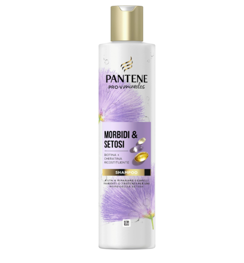 Pantene Soft & Silky Shampoo with Biotin and Reconstituent Keratin 250 ml Pro-V Miracles Shampoo Helps Repair Dry, Damaged, Treated or Mixed Hair. Nourishes Hair